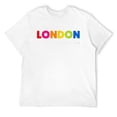 thumbnail image 1 of Mens London Fashion Style T Shirt, Colorful London Vibes, London T-Shirt White 2X-Large, 1 of 5
