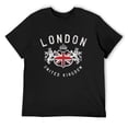 thumbnail image 1 of Mens London Great Britain Vintage Lions Flag T-Shirt Black Large, 1 of 5