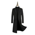 thumbnail image 1 of Mens Long Dress Coats Business Casual Suit Jacket Trench Coats Warm Thicken Fleece Knee Length Overcoats, 1 of 6
