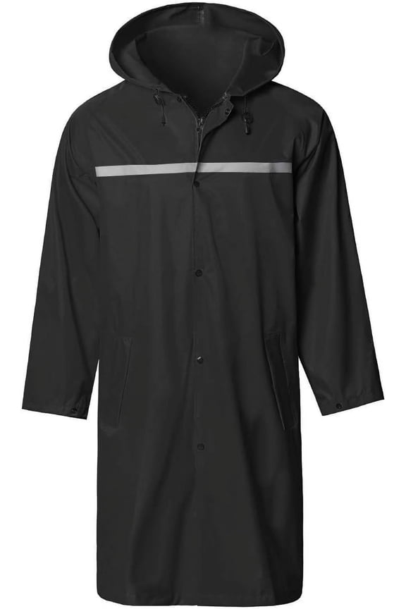 Mens Long Hooded Safety Rain Jacket Waterproof Emergency Raincoat Poncho