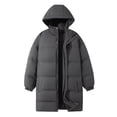thumbnail image 1 of Mens Long Overcoats Full Zip Up Puffy Parkas Heavyweight Hooded Windbreaker Warm Thick Outerwear for Winter, 1 of 8