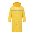 thumbnail image 1 of Mens Long Safety Rain Coats with Air Vents Reflective Stripes Waterproof Packable Rain Jacket with Hood Lightweight, 1 of 8