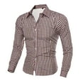 thumbnail image 1 of Mens Long Sleeve Button Down Shirts Plaid Slim Fit Top Blouse Fashion Work Shirts For Men Purple XXL, 1 of 4