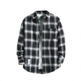 thumbnail image 1 of Mens Casual Button Down Shirts Printed Fall Winter Long Sleeve Single Striped With Lapel Mens Dress Shirts Black XXL, 1 of 3