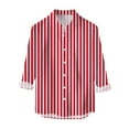 thumbnail image 1 of Mens Long Sleeve Button Down Shirts Stripe Slim Fit Top Blouse Fashion Work Shirts For Men Red L, 1 of 3