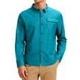 thumbnail image 1 of Mens Long Sleeve Casual Shirt Solid Color Lapel Button Down Business Shirts with Chest Pocket, 1 of 6