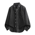 thumbnail image 1 of Mens Long Sleeve Classic Knit Shirts Jacket Casual Button Down Fashion Shirts Regular Fit Tops with Pockets (4XL, Black), 1 of 6
