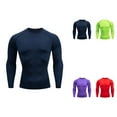 thumbnail image 1 of Mens Long Sleeve Compression Shirt, Athletic Gym Workout Rash Guard, Thermal Muscle Base Layer, Sports T-Shirt, 1 of 5