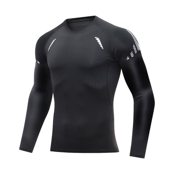 Mens Long Sleeve Compression Workout Shirts,Crew Neck Athletic Tight Fit Base Layer Tops for Gym Training Beige M