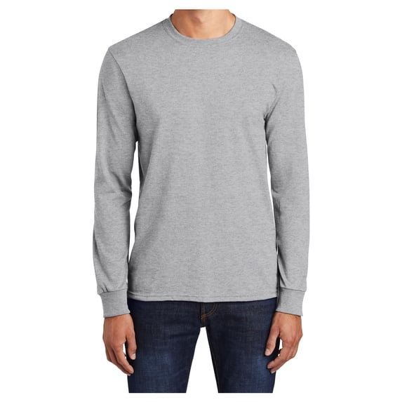 Mens Long Sleeve Core Blend Cotton/Polyester Tee Ash 4X-Large