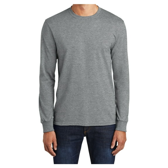 Mens Long Sleeve Core Blend Cotton/Polyester Tee Athletic Heather 3X-Large
