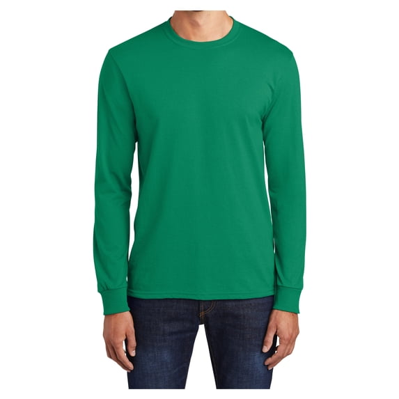 Mens Long Sleeve Core Blend Cotton/Polyester Tee Kelly 4X-Large