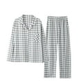 thumbnail image 1 of Mens Long Sleeve Cotton Plaid Pajamas Set Button Down Soft Lounge Sleepwear Top & Pjs Botton with Pockets, 1 of 2