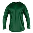 thumbnail image 1 of Mens Long-Sleeve Crew Neck Performance Shirt, Dark Green, Size Small, 1 of 3
