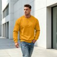 thumbnail image 1 of Mens Long Sleeve Crewneck Sweatshirt Basics Round Neck Pullover Tops Casual Drop Shoulder Slim Fit Athletic Shirts For Men, 1 of 6