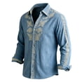 thumbnail image 1 of Mens Long Sleeve Floral Shirts Summer Casual Button Down Dress Shirts Wedding Party Holiday Shirt, 1 of 5