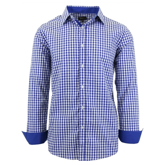Mens Long Sleeve Gingham & Checkered Dress Shirts