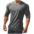thumbnail image 1 of Mens Long Sleeve Muscle T-Shirts Workout Fitness Sports Fitted Base Layer Tee Moisture Wicking Tops for Men (2XL, Gray), 1 of 4