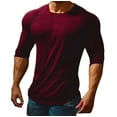 thumbnail image 1 of Mens Long Sleeve Muscle T-Shirts Workout Fitness Sports Fitted Base Layer Tee Moisture Wicking Tops for Men (2XL, Wine), 1 of 4