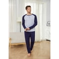thumbnail image 1 of Mens Long Sleeve Pajama Set Men's Cotton Pajamas 2 Pieces Mens Warm Pajamas Set Long Sleeve and Pants Loungewear Set for Men, L-XXL, 1 of 12