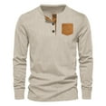 thumbnail image 1 of Mens Long Sleeve Plaid Button Down Casual Shirt Men's Corduroy Henley Shirts Casual Long Sleeve Sweatshirts 2024 Fall Half Button Long Sleeves Pullover Shirt Basic Solid Color Casual Work Shirt, 1 of 1