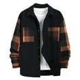 thumbnail image 1 of Mens Long Sleeve Plaid Flannel Shirts Casual Button Down Hooded Shirt Jacket Regular Fit Fall Winter Mens Shirts, 1 of 6