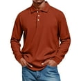 thumbnail image 1 of Mens Long Sleeve Polo Shirts Casual Knit V Neck Collared Tshirts Solid Fashion Pullovers, 1 of 3