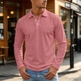 thumbnail image 1 of Mens Long Sleeve Polo Shirts Classic Breathable Golf Work Pullover Tops, 3XL, 1 of 7