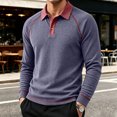 thumbnail image 1 of Mens Long Sleeve Polo Shirts Fashion Casual Raglan Button Polo Tee Collared Golf Shirt XL, 1 of 6