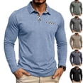 thumbnail image 1 of Mens Long Sleeve Polo Shirts Pocket Casual Lapel Collar Lightweight Pullover Tee, 1 of 6
