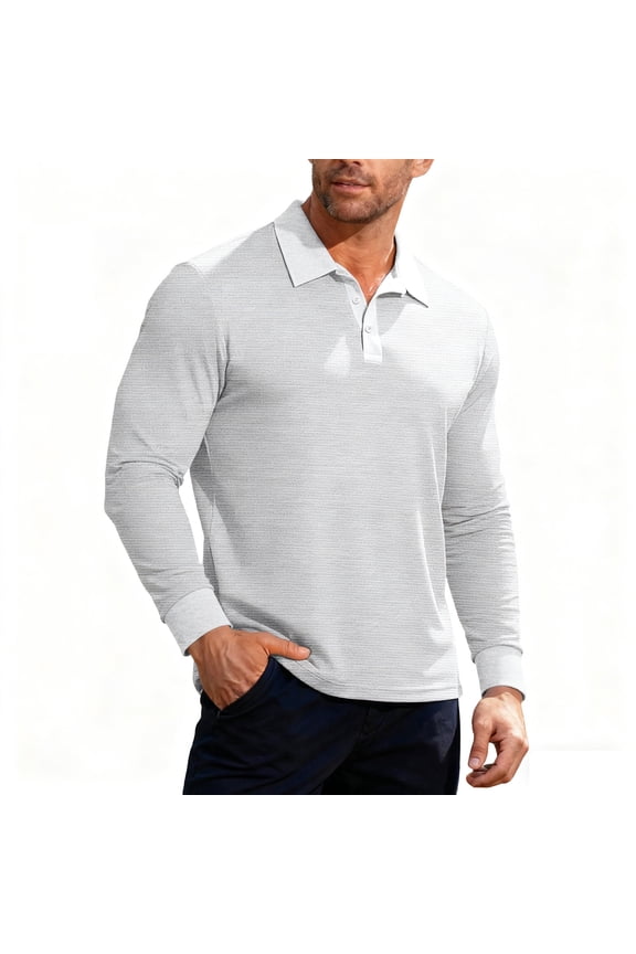 Mens Long Sleeve Polo Sweater Knit Casual Heavyweight Thermal Pullover Sweater Winter Warm Wool Jumper Button Down Streetwear