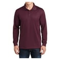 thumbnail image 1 of Mens Long Sleeve Polyester Micropique Sport-Wick Polo Shirt Maroon 4X-Large, 1 of 8
