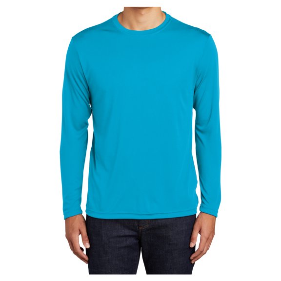 Mens Long Sleeve PosiCharge Competitor Polyester Tee Shirt Atomic Blue 3XL