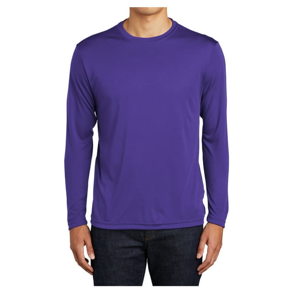 Mens Long Sleeve PosiCharge Competitor Polyester Tee Shirt Purple 2XL