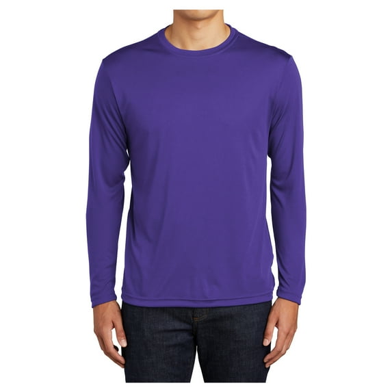Mens Long Sleeve PosiCharge Competitor Polyester Tee Shirt Purple XL