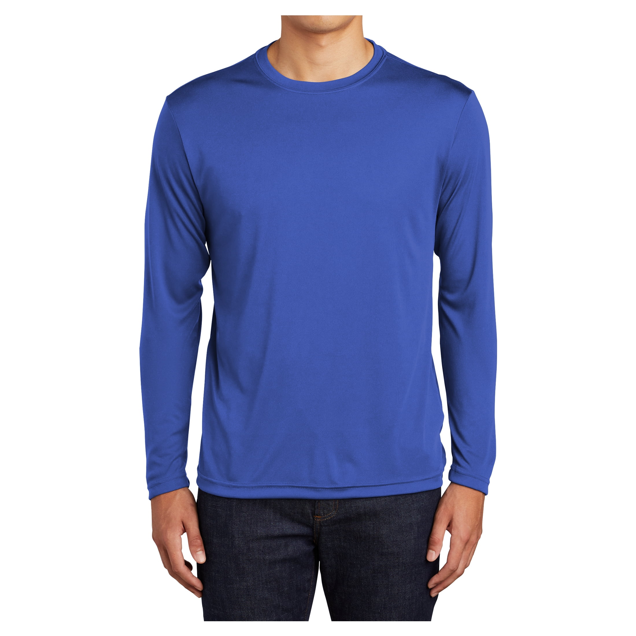 Mens Long Sleeve PosiCharge Competitor Polyester Tee Shirt Neon