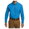 thumbnail image 1 of Mens Long Sleeve Professional Uniform Carefree Cotton/Polyester Poplin Shirt Coastal Blue 3X-Large, 1 of 6