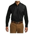 thumbnail image 1 of Mens Long Sleeve Professional Uniform Carefree Cotton/Polyester Poplin Shirt Deep Black 2X-Large, 1 of 6