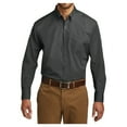 thumbnail image 1 of Mens Long Sleeve Professional Uniform Carefree Cotton/Polyester Poplin Shirt Graphite 4X-Large, 1 of 6
