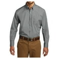 thumbnail image 1 of Mens Long Sleeve Professional Uniform Carefree Cotton/Polyester Poplin Shirt Gusty Grey Medium, 1 of 6