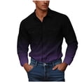 thumbnail image 1 of Mens Long Sleeve Regular Fit Button Down Shirt Gradient Colors Workwear Business T Shirt Blouse with Pockets, 1 of 4