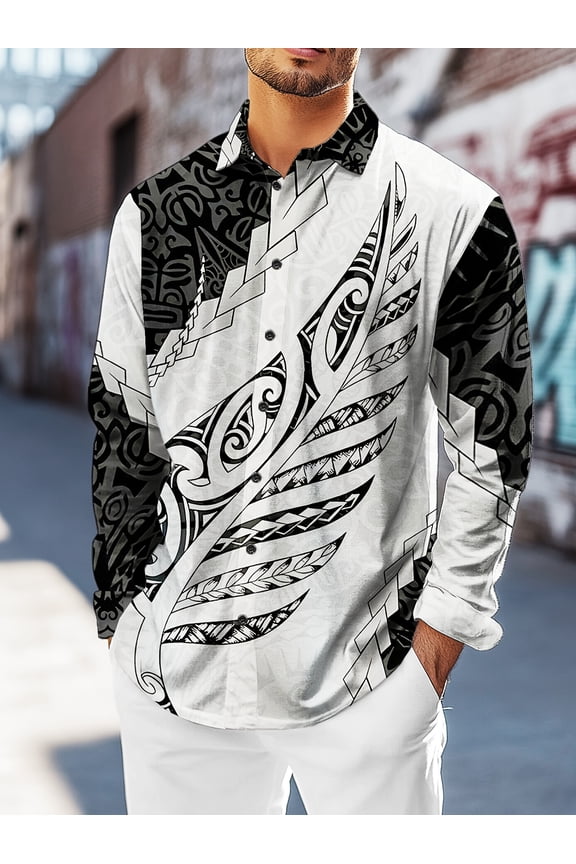 Mens Long Sleeve Shirt Button Down Loose Fit Vintage Shirts Banded Collar Tops Henley Shirt White L