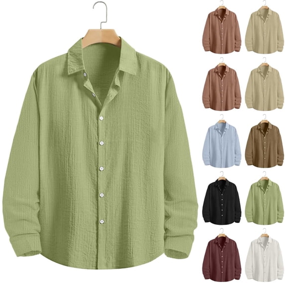lcziwo Mens Long Sleeve Shirt Upf 50+ Sun Protection Fishing Button down Outerwear Solid Color Going Out Tops with Chest Pocket Yellow S