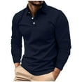 thumbnail image 1 of Mens Long Sleeve Shirts, Button Up Shirts for Men Fall Fashion Vintage Solid Color Lapel T-ShirtS M-3XL, 1 of 5