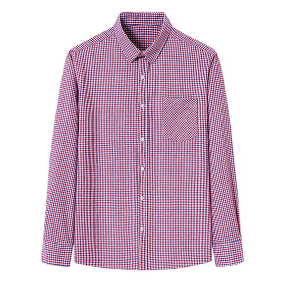 Mens Long Sleeve Shirts Casual Button Down Plaid Flannel Shirts Cotton Lightweight Jackets with Pocket Pink 3XL