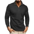 thumbnail image 1 of Mens Long Sleeve Shirts Casual Tops Lightweight Pullover Shirt Button Cotton T Shirt, 1 of 6
