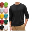 thumbnail image 1 of Mens Long Sleeve Shirts Crew Neck Thermal T-Shirt Thick Pullover Basic Tops Casual Comfortable Sweatshirt L Polyester, 1 of 4