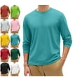 thumbnail image 1 of Mens Long Sleeve Shirts Crew Neck Thermal T-Shirt Thick Pullover Basic Tops Casual Comfortable Sweatshirt XXL Polyester, 1 of 4