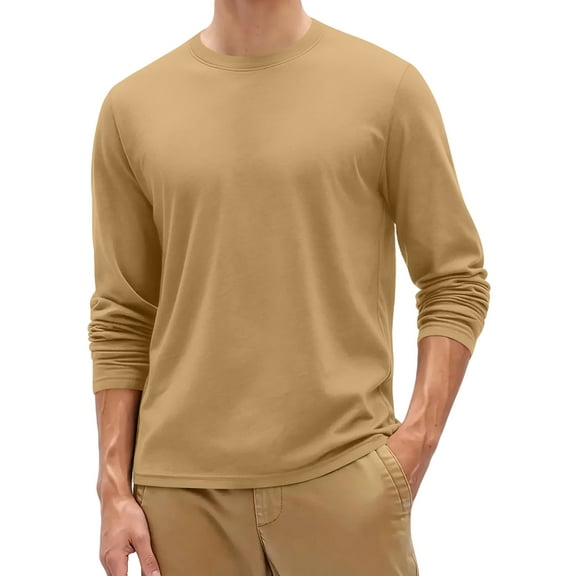 Mens Long Sleeve Shirts Crewneck T Shirts Fall Tops Casual Basic Tees Clothes Mint Green S