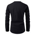 thumbnail image 1 of Mens Long Sleeve Shirts Solid Color Casual Loose Fitting Button Down Collar Trendy Fall Business Blouse Tops,Black 2,XL, 1 of 4
